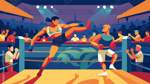 Through pure physical strength and skillful strategy competitors demonstrate their mastery of Muay Thai in a fierce explosive match that leaves