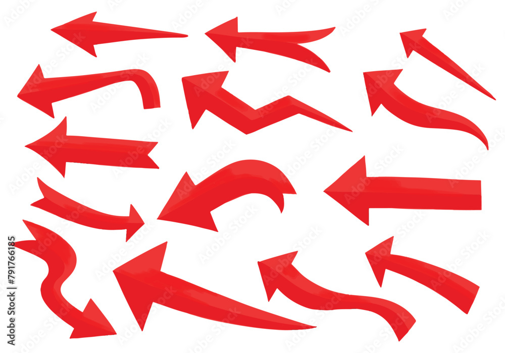 Modern different red arrows set design Modern different red arrows set design