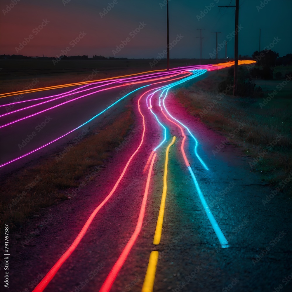 Neon road abstraction