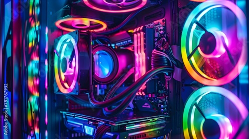 Custom-Built Gaming Rig Showcasing Advanced Cooling Systems and Vibrant RGB Lighting