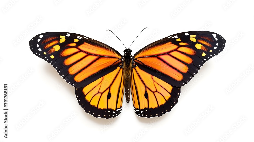 Fototapeta premium Monarch Butterfly (Danaus plexippus) on White Background