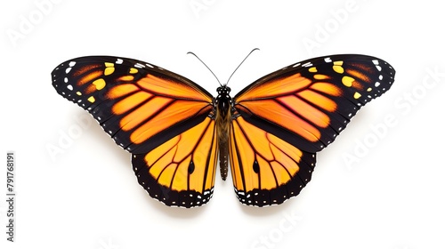 Monarch Butterfly (Danaus plexippus) on White Background

 photo
