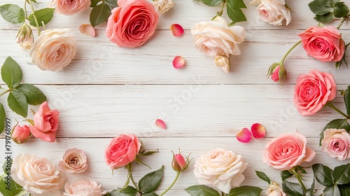 Pink and White Roses on White Table
