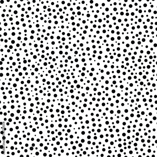 black and white snow texture, hand drawn dots, seamless pattern