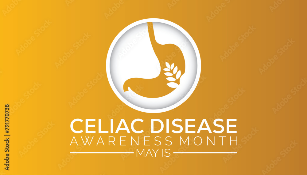 Celiac Disease Awareness Month observed every year in May. Template for background, banner, card, poster with text inscription. Celiac Disease Awareness Month observed every year in May. Template for background, banner, card, poster with text inscription.
