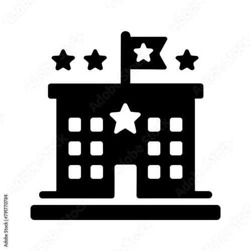 "Military Barrack Icon: This Icon Effectively Encapsulates A Military Building, Serving As A Visual Representation Of A Barrack Where Soldiers Are Housed In An Army Base."
