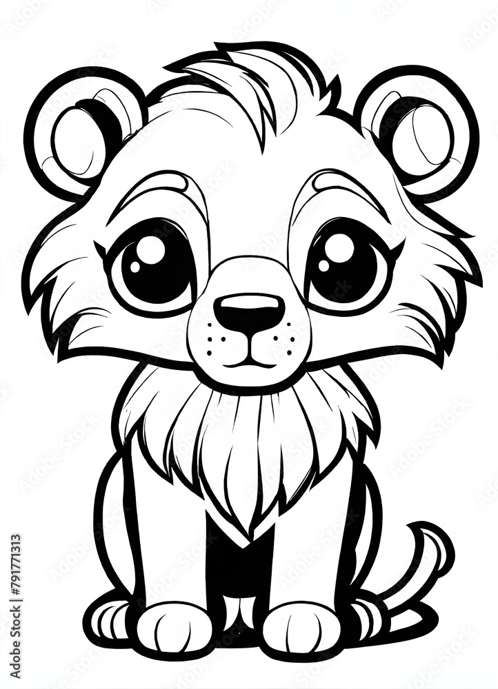cartoon drawing of a cute lion cartoon drawing of a cute lion