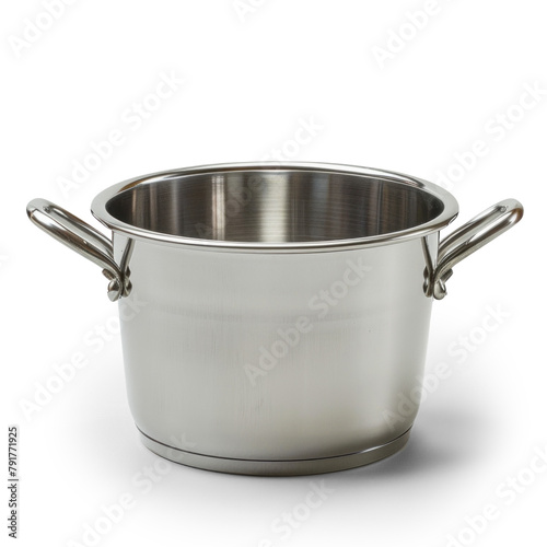 stainless steel pan, with handles, isolated