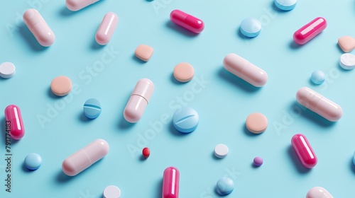 Health Horizon: Medicine Pills Background Composition