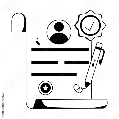 Check this glyph icon of user agreement 