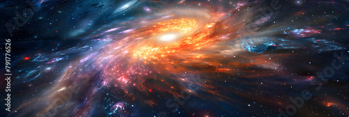 Splendiferous Showcase of a Radiating Quasar amidst a Cosmic Panorama in Deep Space photo
