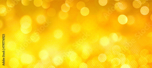 Yellow bokeh widescreen background for Banner, Poster, celebration, event and various design works