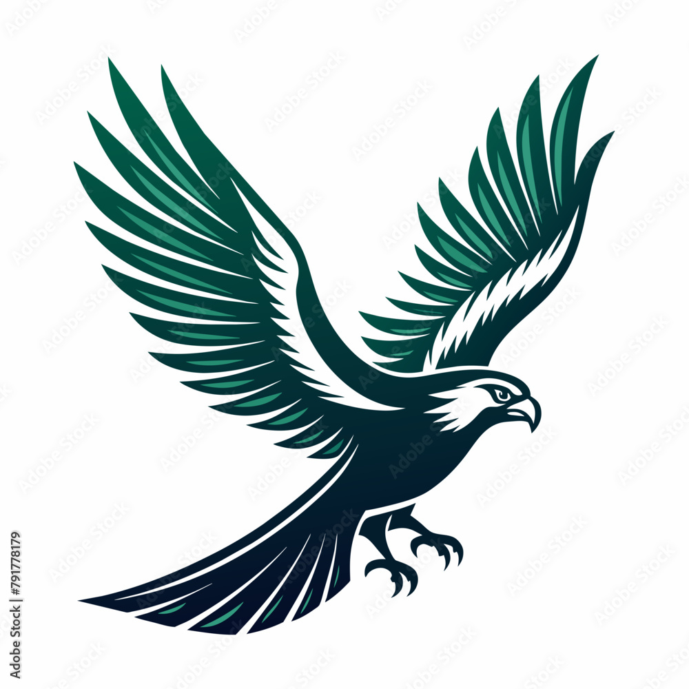 Obraz premium a-soaring-eagle-with-outstretched-wings-using-cont 