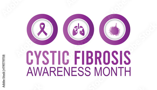 Cystic Fibrosis Awareness Month observed every year in May. Template for background, banner, card, poster with text inscription.