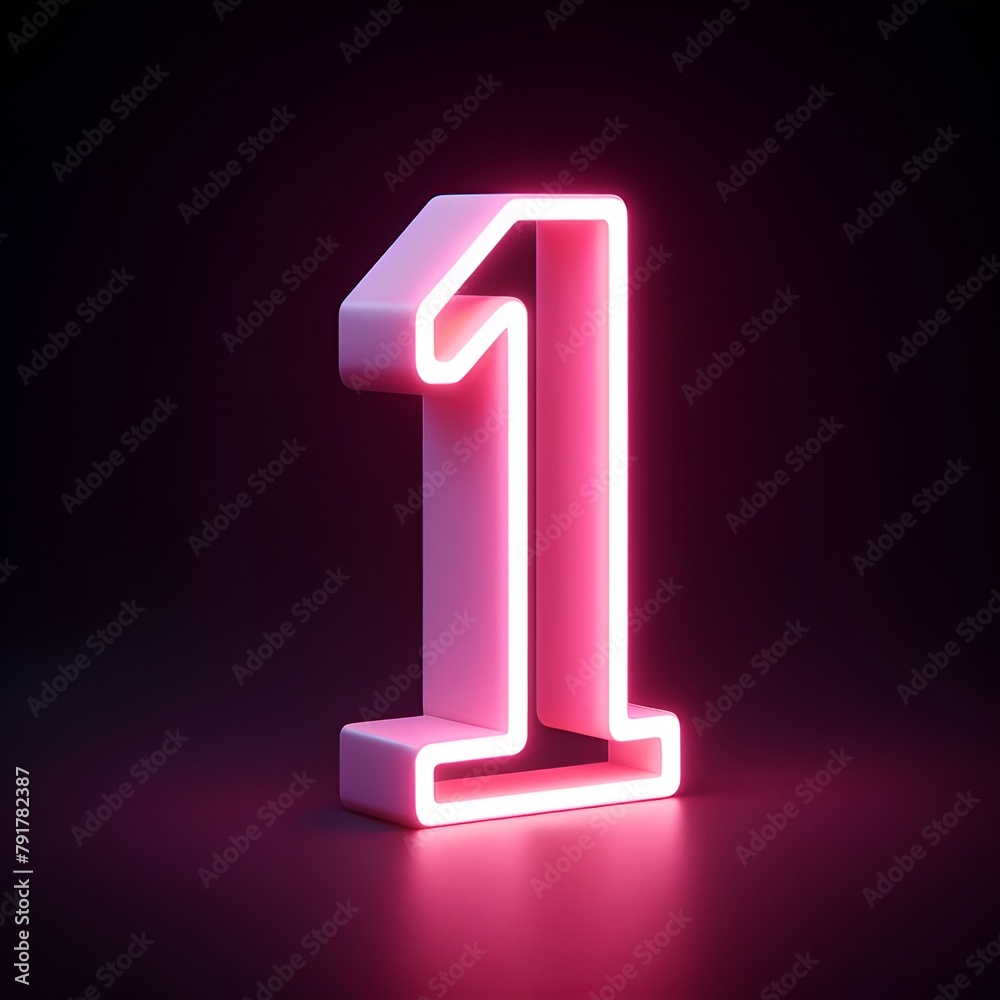 3d pink number 1 3d pink number 1