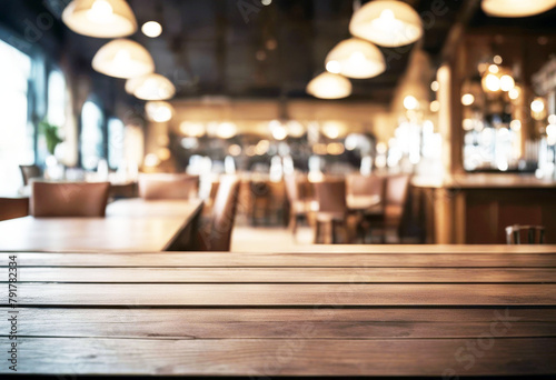  tone vintage interior restaurant defocused blurry platform space table wooden empty eatery display background blur cafes people hot drink shop abstract blurred bar surface light bokeh dining 