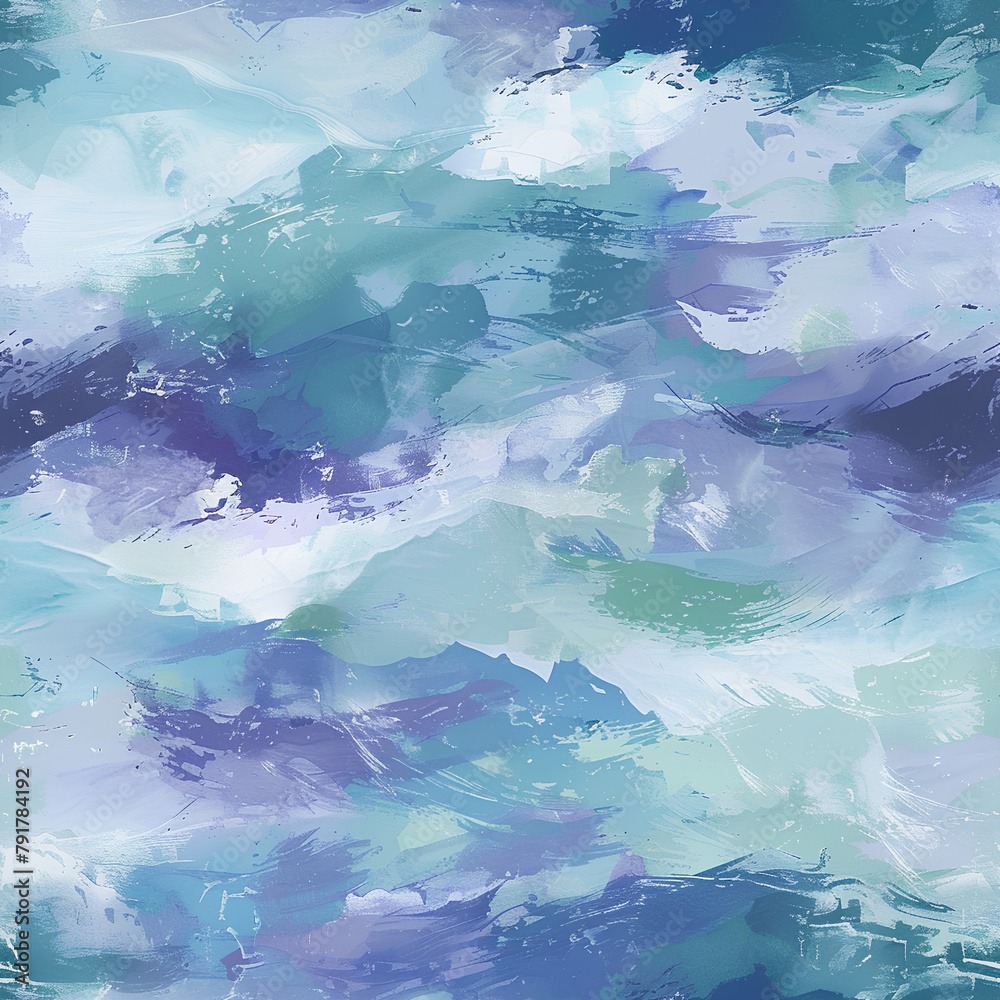 Obraz premium Abstract Brushstroke Canvas, Cool Blues and , Artistic Background with Copy Space