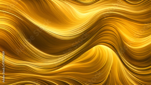 Abstract background composed of golden wave patterns, luxury gold concept, festive celebration background, silk and curved patterns