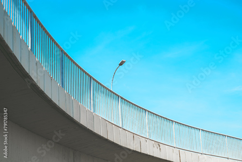 Concrete highway overpass for pedestrians in the city