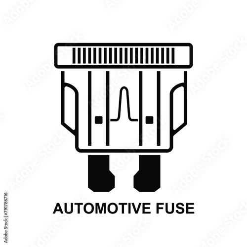 Automotive fuse icon. Car plug fuse isolated on background vector illustration.
