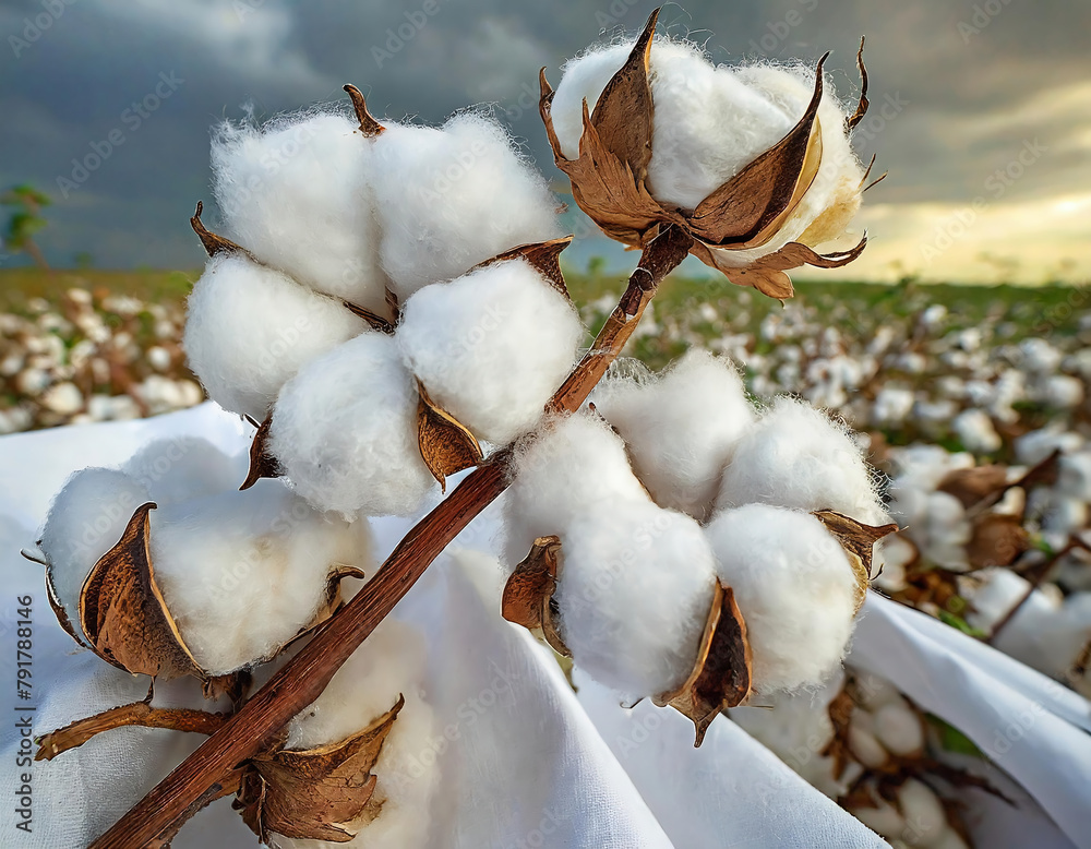 Cotton plant ready for harvesting in cotton field in Turkey Cotton plant ready for harvesting in cotton field in Turkey