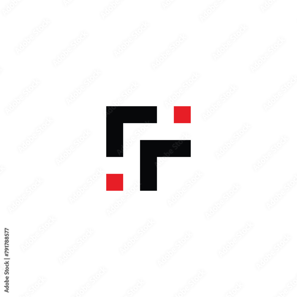 two letter r simple square vector logo symbol