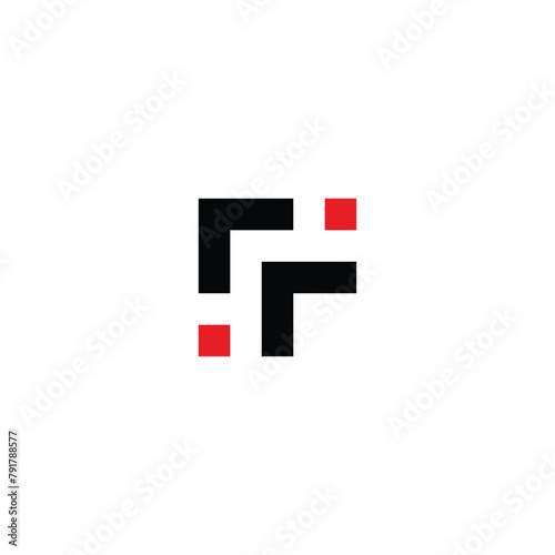two letter r simple square vector logo symbol