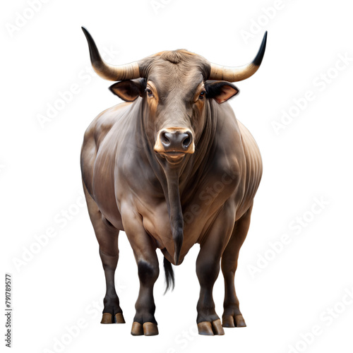 Realistic digital illustration of a majestic brown bull