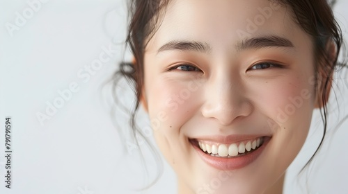 Joyful Korean Woman s Warm and Friendly Smile Radiates Positivity and Charm