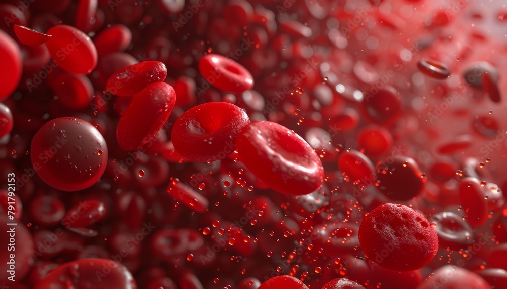Red Blood cell 3d vein flow platelet wave of Blood cell cancer medicine ...