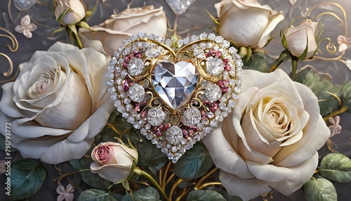 Regal Hearts and Roses  A Symphony of Elegance and Romance