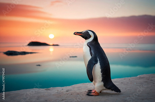 Penguin With Beautiful background