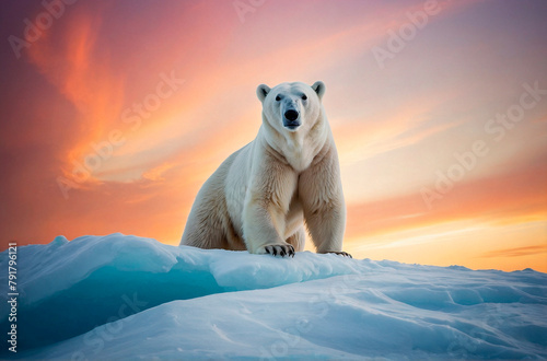 Polar Bear With Beautiful Background
