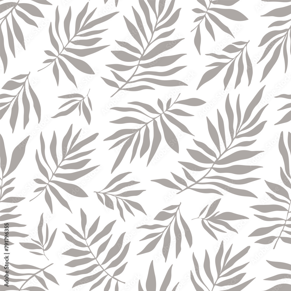 Seamless pattern with hand drawn branches.	

