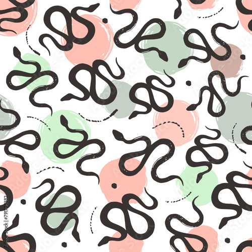 Seamless pattern with snakes.