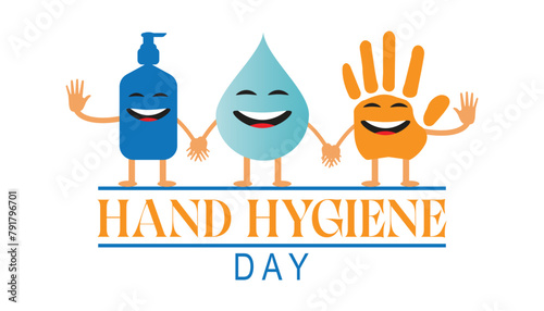 World Hand Hygiene day observed every year in May. Template for background, banner, card, poster with text inscription.