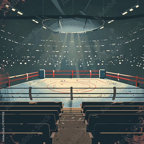 a boxing ring with a boxing ring in the middle