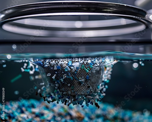 Close up of a Cutting Edge Filter Designed to Remove Microplastics from Water Showcasing Technological Advancements in Environmental Sustainability photo