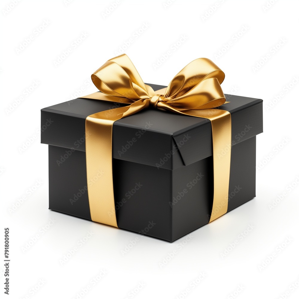 Black Gift Box isolated on White Background. Black Gift Box isolated on White Background.