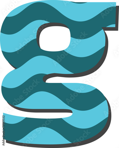 Wave English vector font