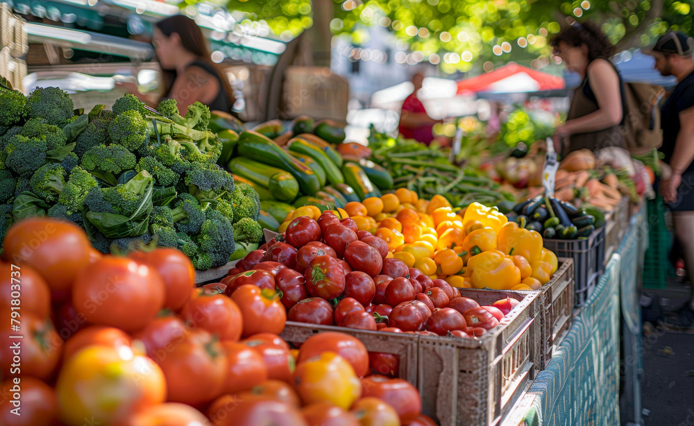 Fresh vegetables at farmers market