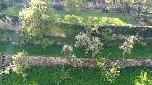 Drone flying over Val de Briey, Meurthe-et-Moselle, aerial view of the ramparts photo