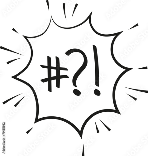 Swear, expletive words vector. Angry, rude feelings in comic, cartoon clods, explosions