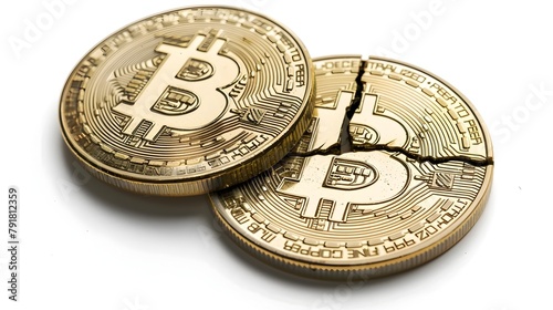 Golden Bitcoin Coins Representing the Future of Digital Finance and Cryptocurrency Technology
