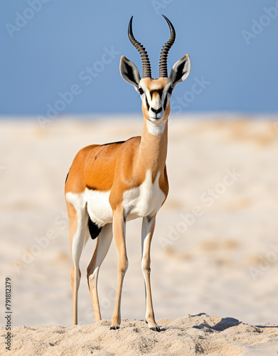 dama gazelle  reallife animals  sand desert   reated with Generative Ai