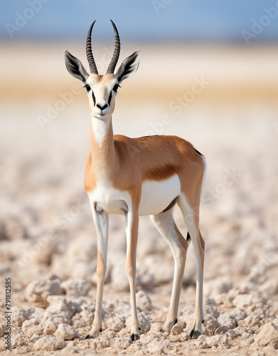 dama gazelle, reallife animals, sand desert сreated with Generative Ai