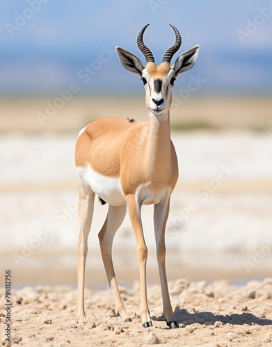 dama gazelle, reallife animals, sand desert сreated with Generative Ai