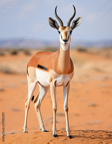 dama gazelle, reallife animals, sand desert сreated with Generative Ai