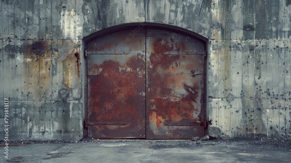 Door of military storage bunker 