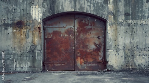 Door of military storage bunker 